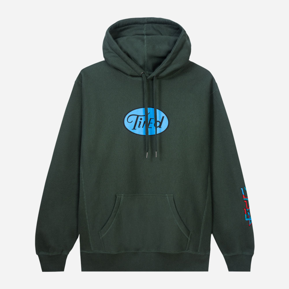 Tired Skatebord Crawl Pullover Hood - Forest