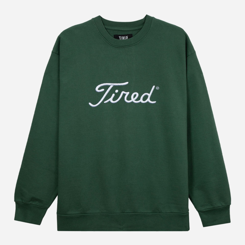 Tired - Golf Crew Neck Fleece Organic - Alpine Green