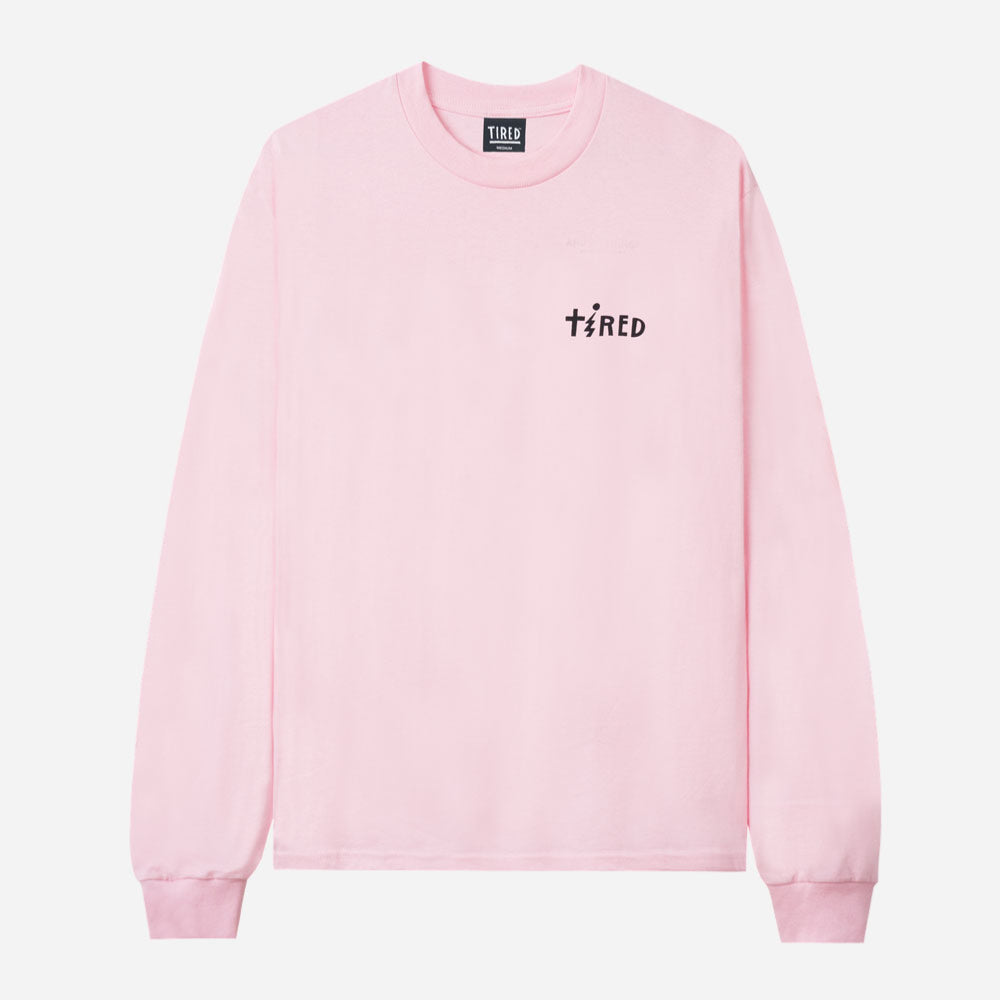 Tired Jolt L -S tee - Pink