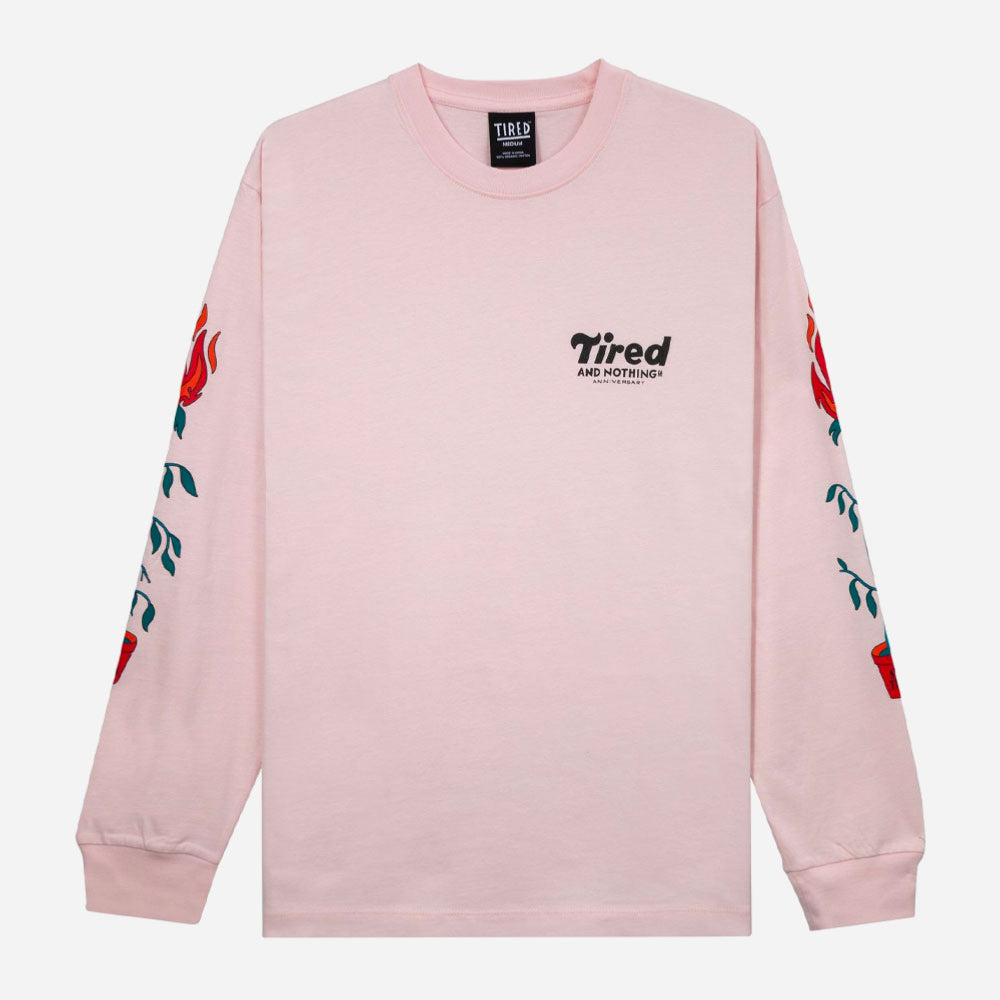 Tired - Nothing l -s organic tee - pink