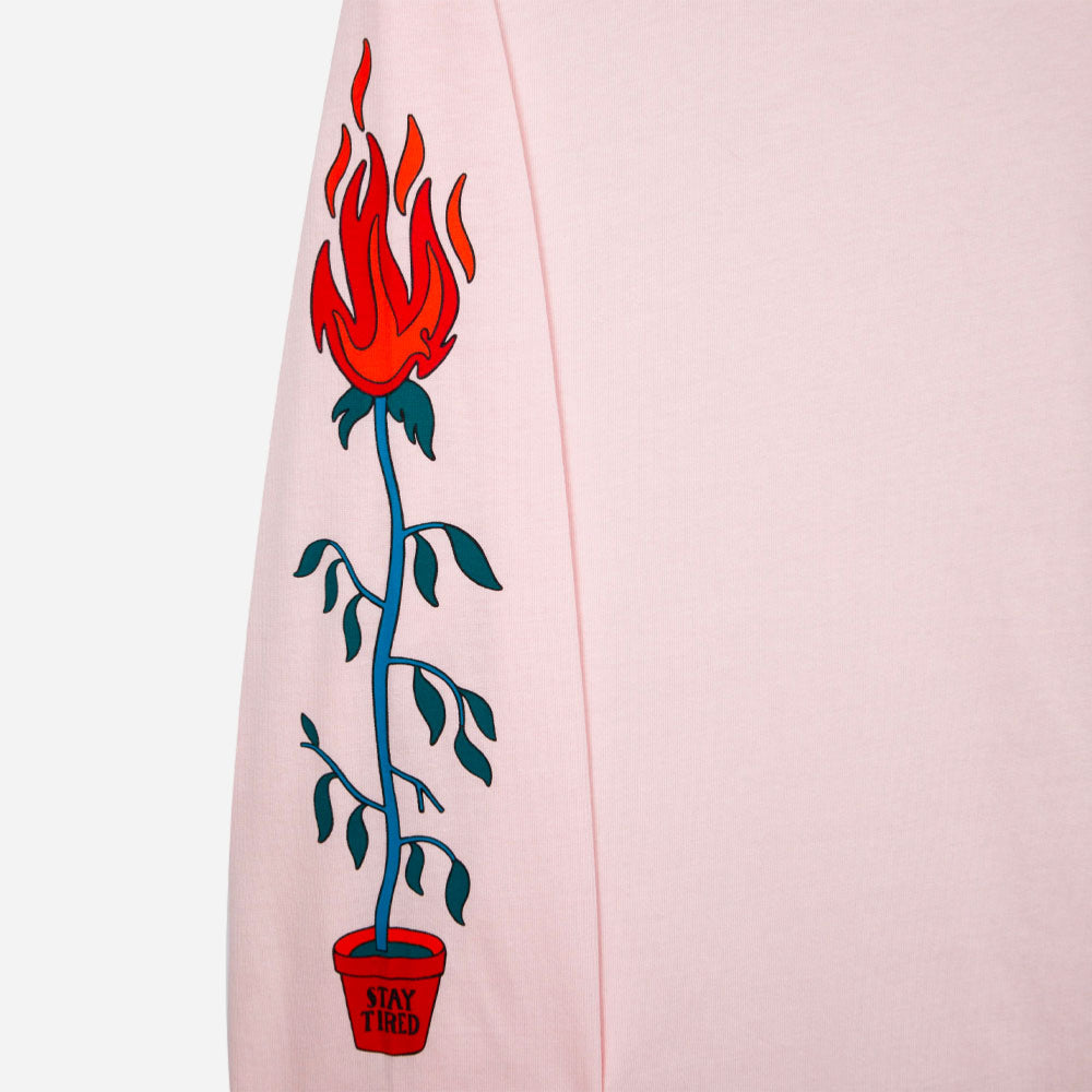 Tired - Nothing l -s organic tee - pink