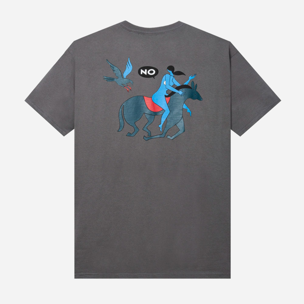 TIRED - OH HELL NO SS TEE -  CHARCOAL