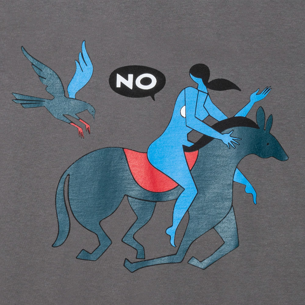 TIRED - OH HELL NO SS TEE -  CHARCOAL