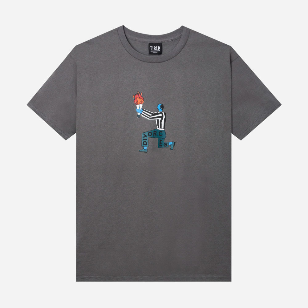 TIRED - OH HELL NO SS TEE -  CHARCOAL