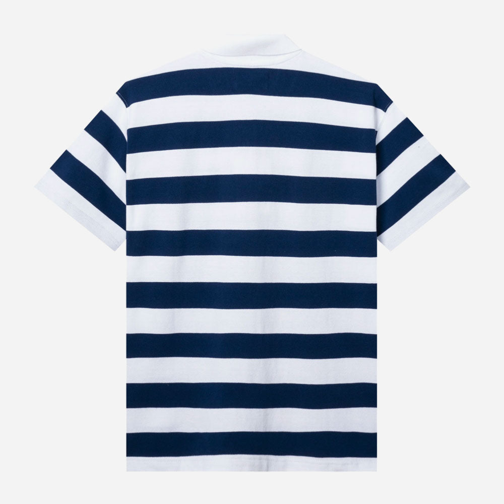 Tired - The Gator Stiped Polo - White Navy