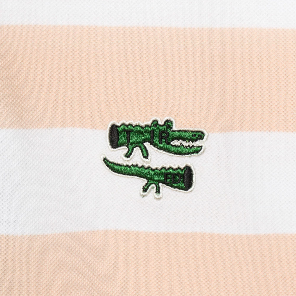 Tired - The Gator Stiped Polo - White Pink