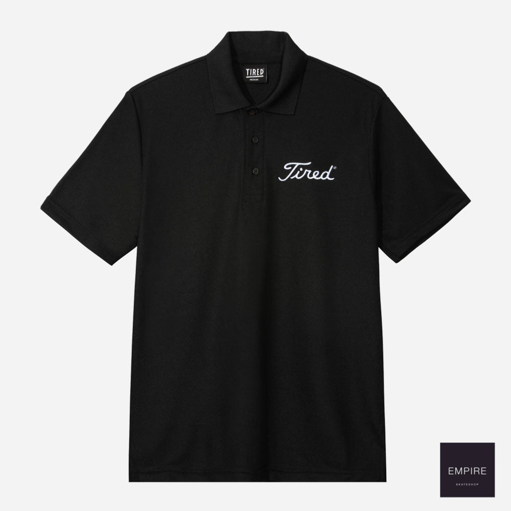 Tired Golf Polo Shirt Black