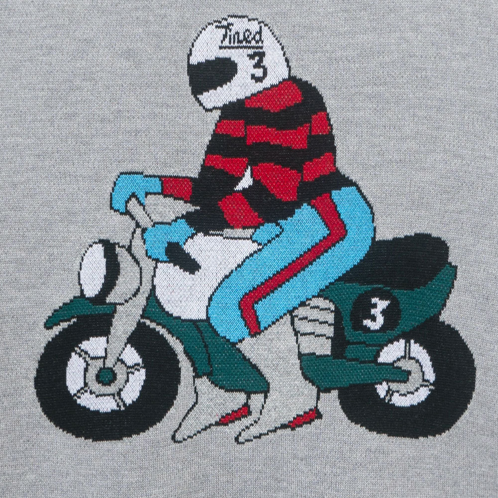 Tired Moto Knit Sweater - Gray
