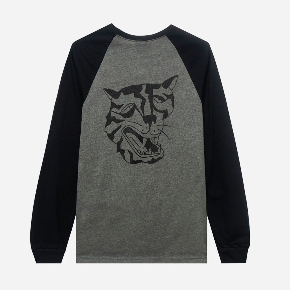 Tired - The Rounders Raglan - Gray Black
