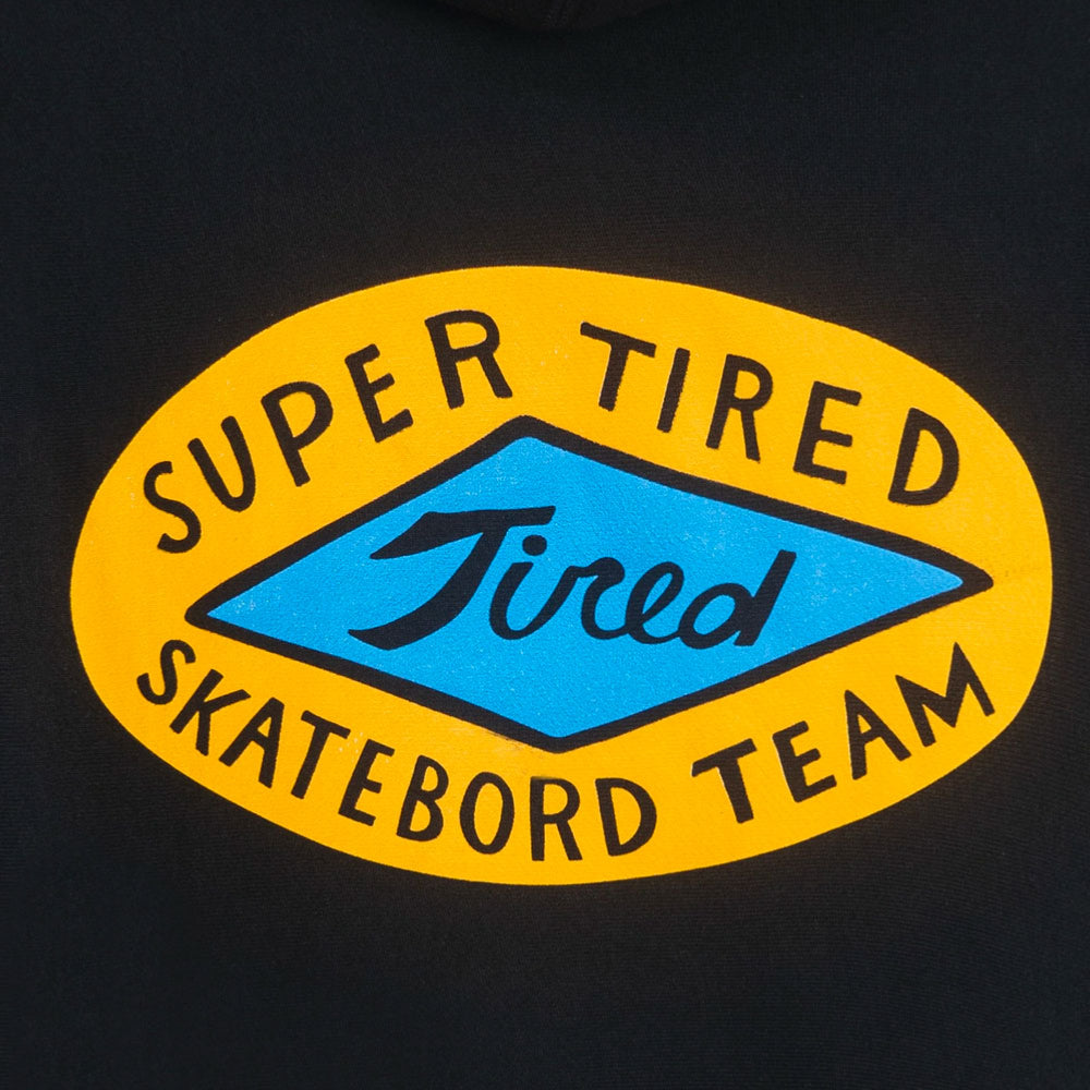 Tired Skatebord Team Pullover Hood - Black