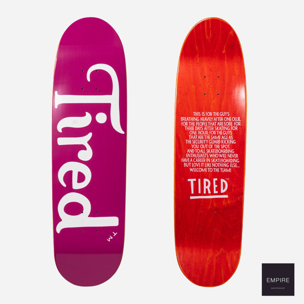 Tired Swirl T Logo Skateboard Deal 8.75