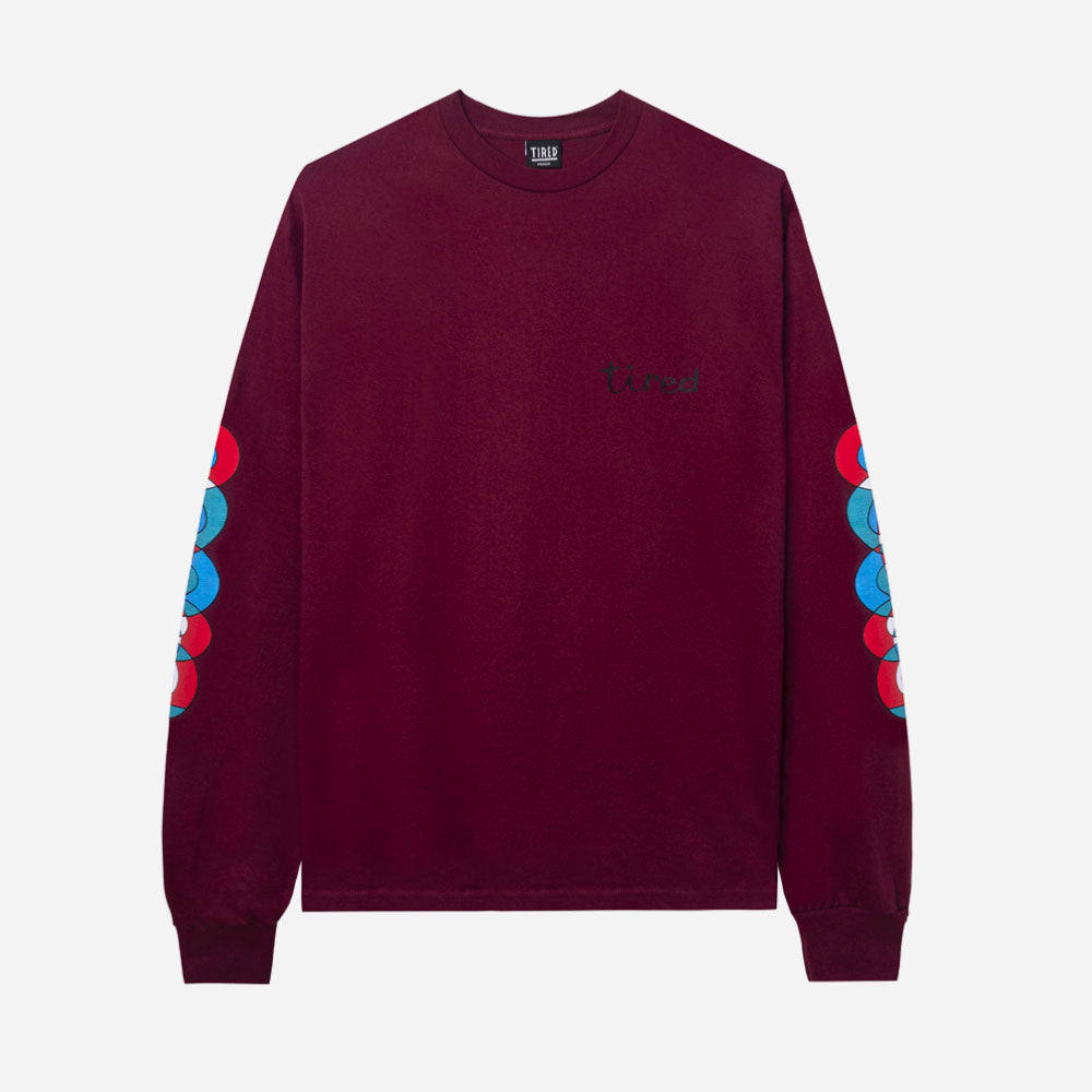 Tired - Wobbles L -S tee - Maroon