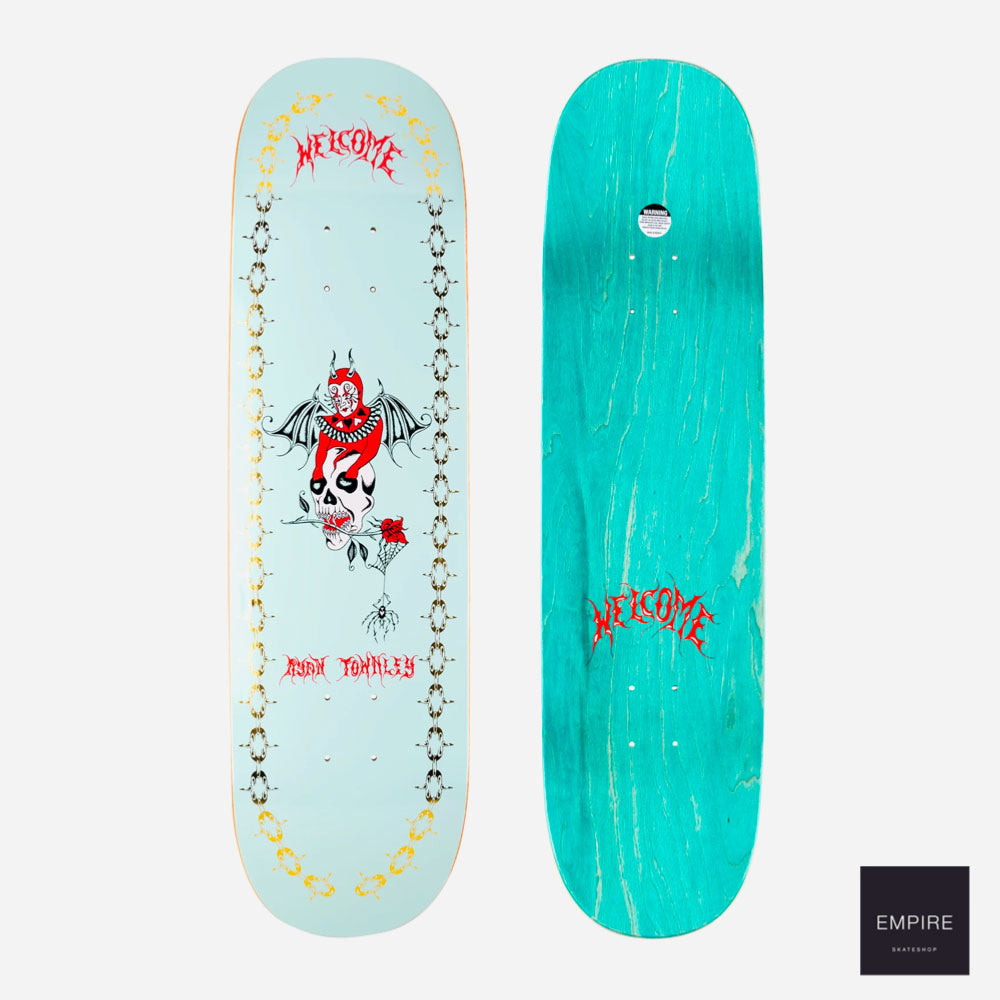 Welcome skateboards '' Angel "Ryan Townley Pro On Enenra - Light Teal Gold Foil
