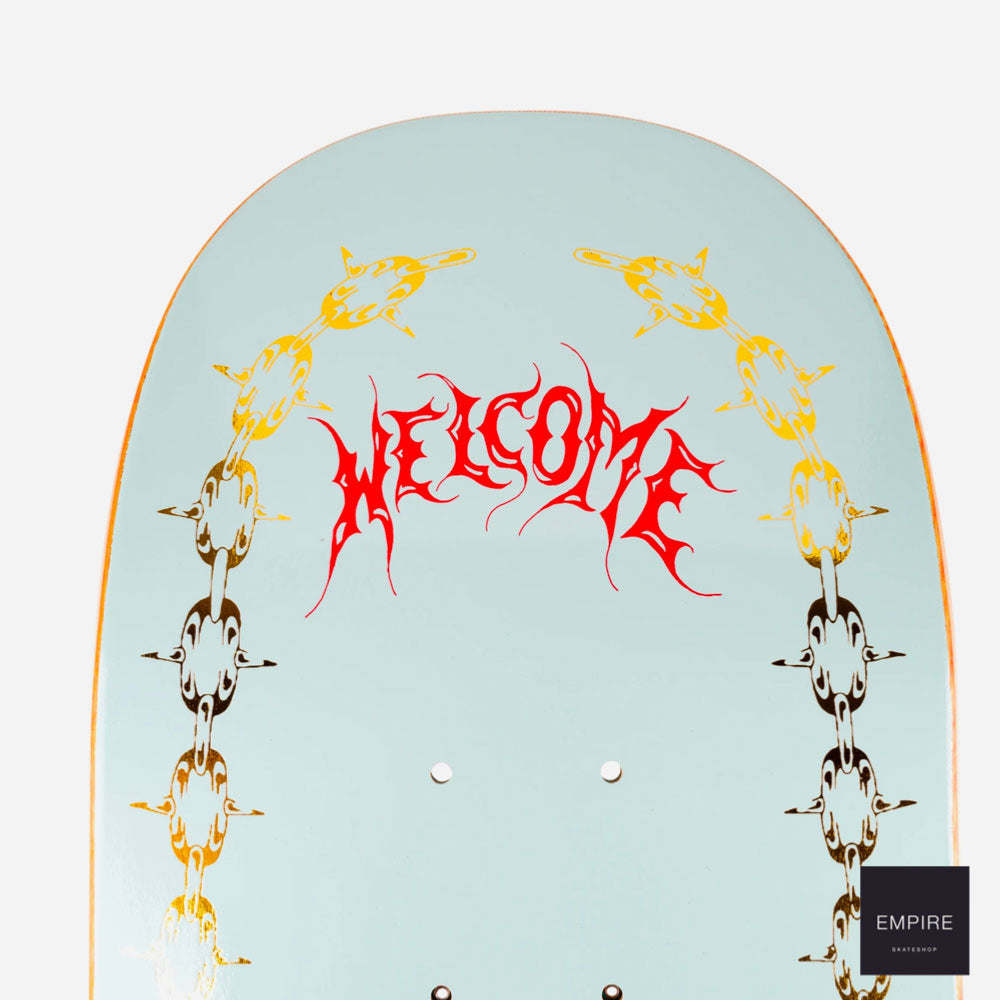 Welcome skateboards '' Angel "Ryan Townley Pro On Enenra - Light Teal Gold Foil