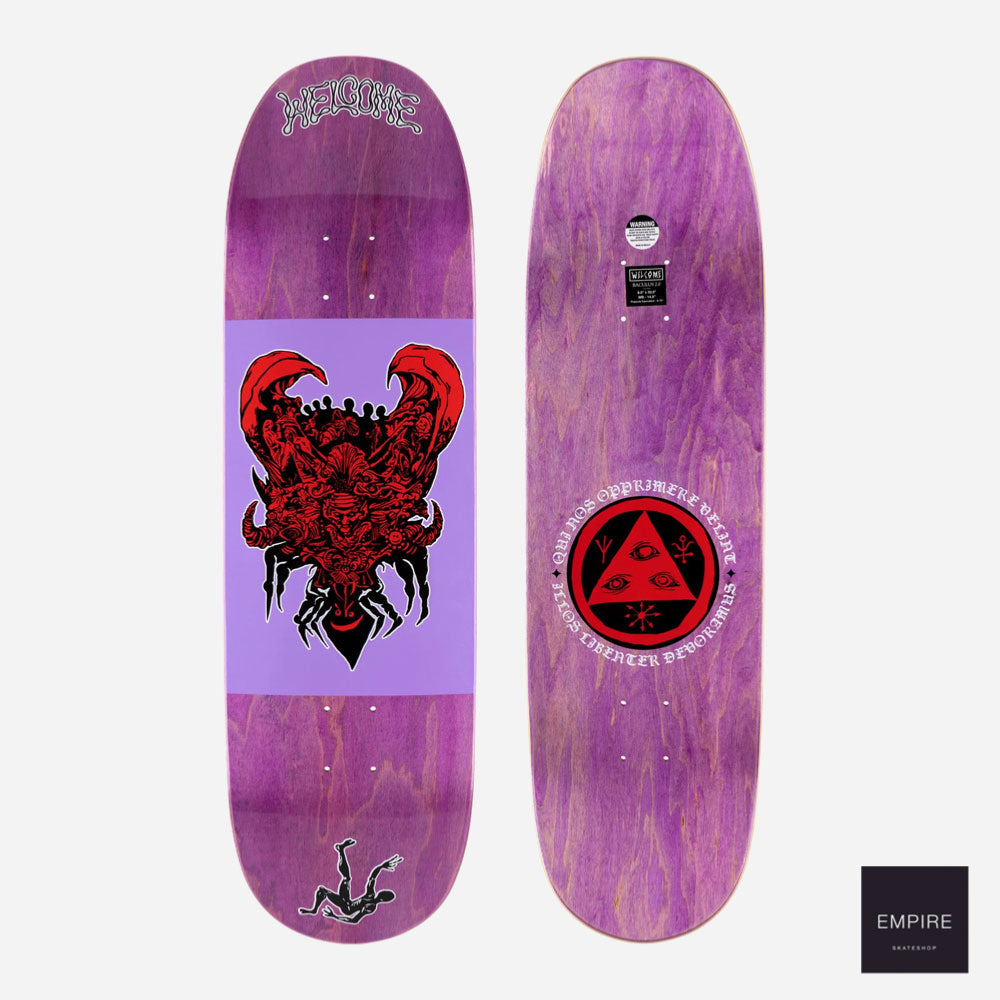 Welcome skateboards '' Menagery "on Bacalus 2 - Purple