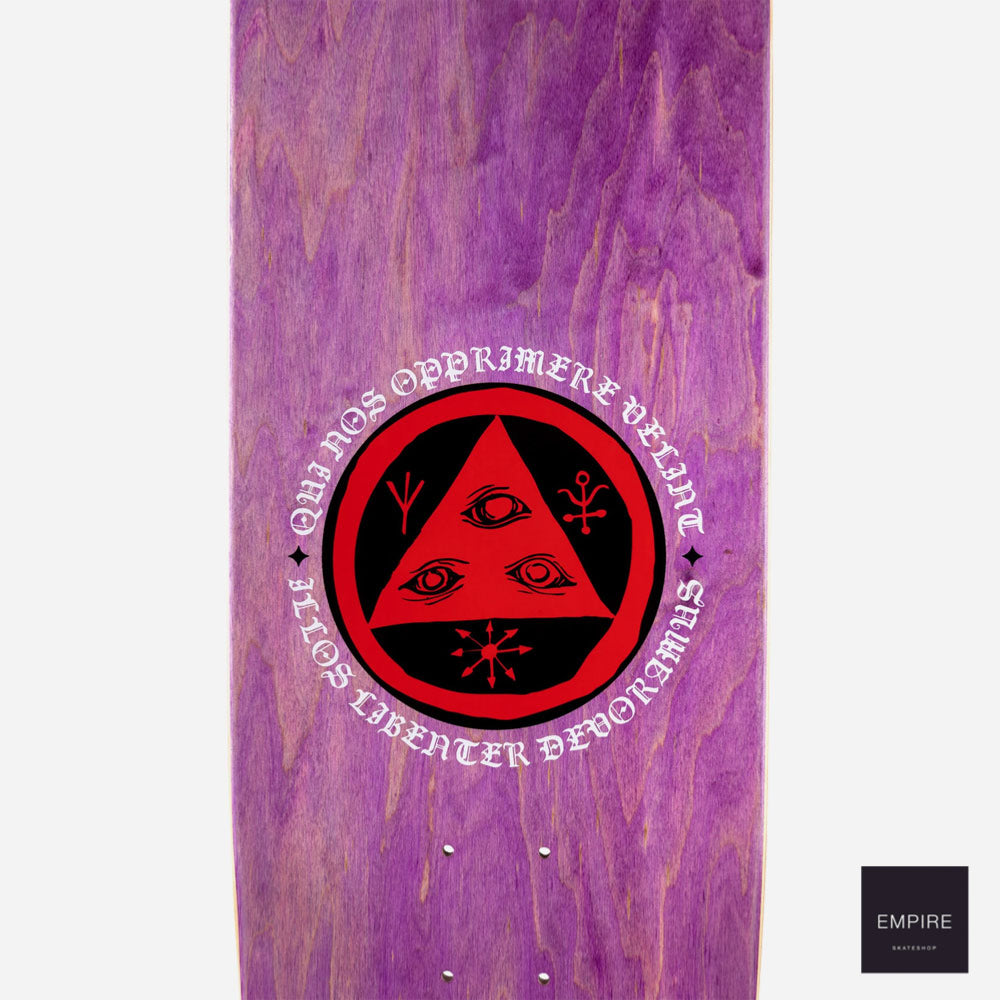 Welcome skateboards '' Menagery "on Bacalus 2 - Purple