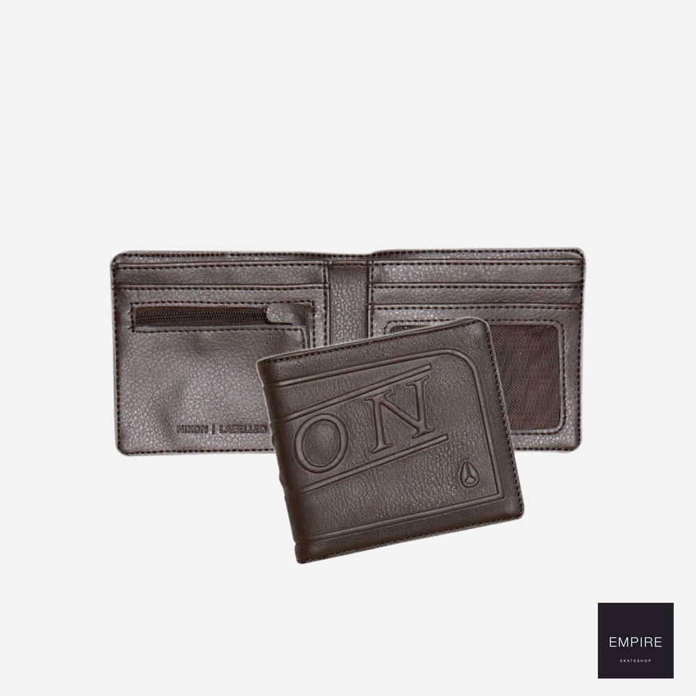 Nixon Labelled Bi -Fold Zip Wallet - Brown