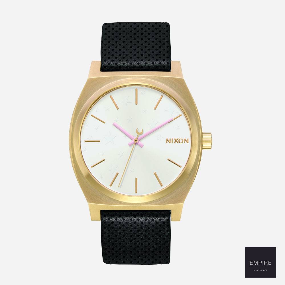Nixon Medium Time Teller Leather - Gold Soft Pink Leila Hurst