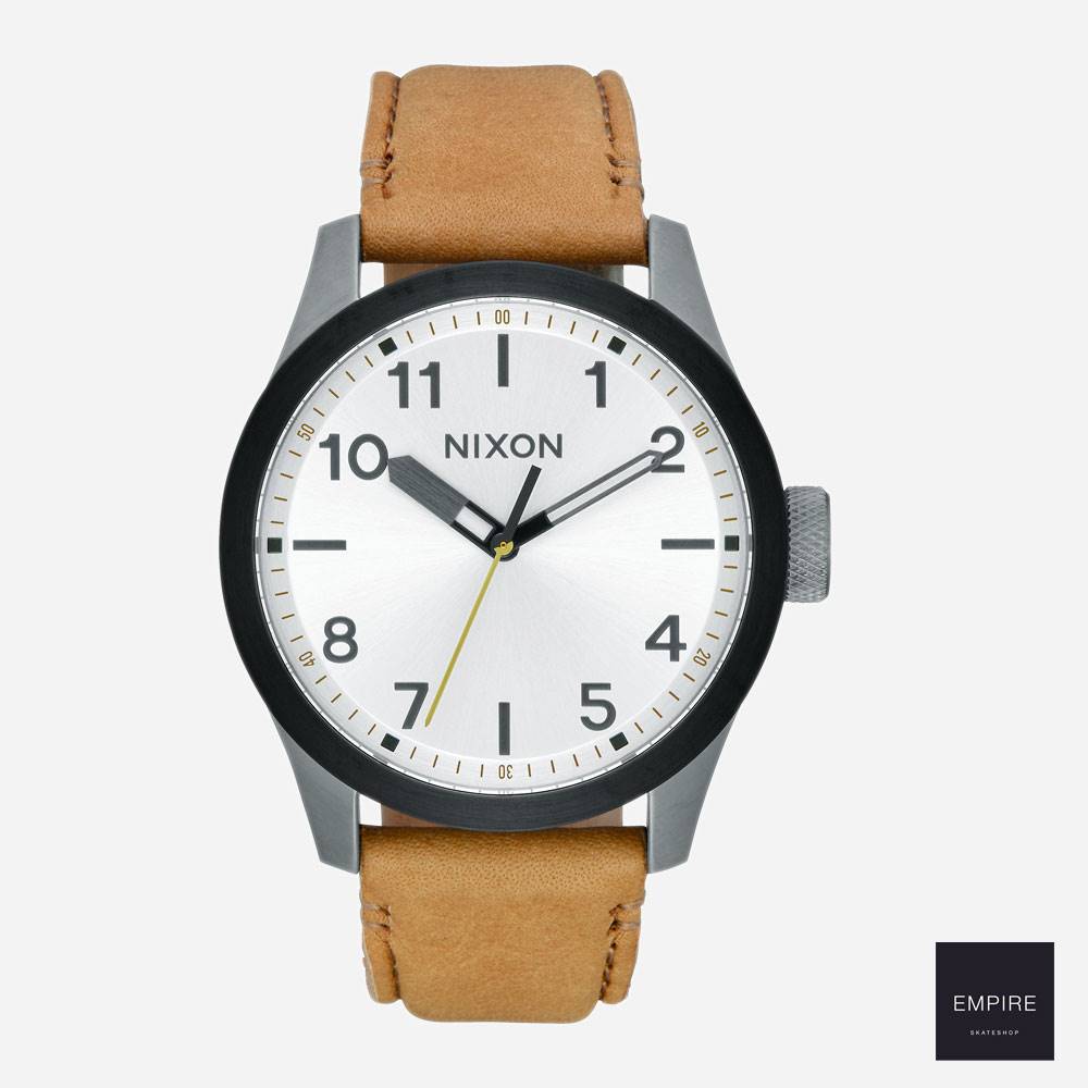 Nixon Safari Leather - Gunmetal Silver Tan