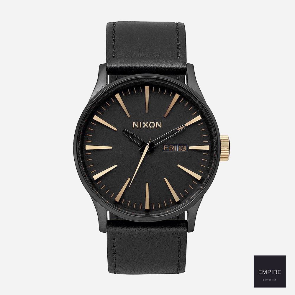 Nixon The Sentry Leather - Matte Black Gold
