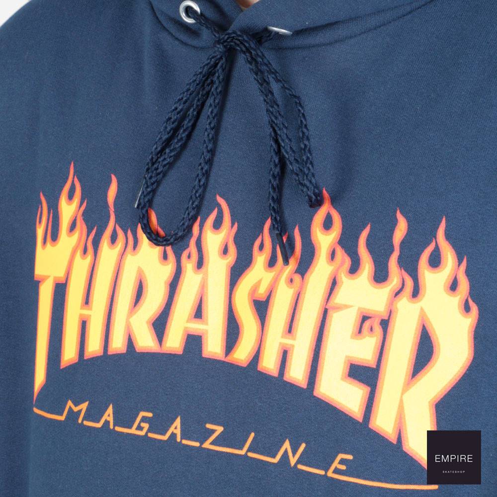 Thrasher Flame Logo Hoody - Navy