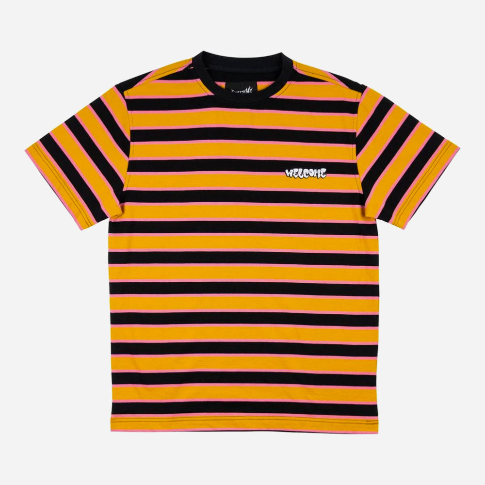 Welcome skateboards - Cooper Striped Yarn -Dyed S -S -Knit - Gold